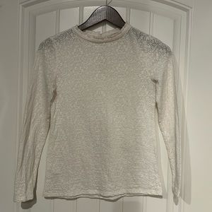 Loft, cream, colored lace detail top extra small petite.